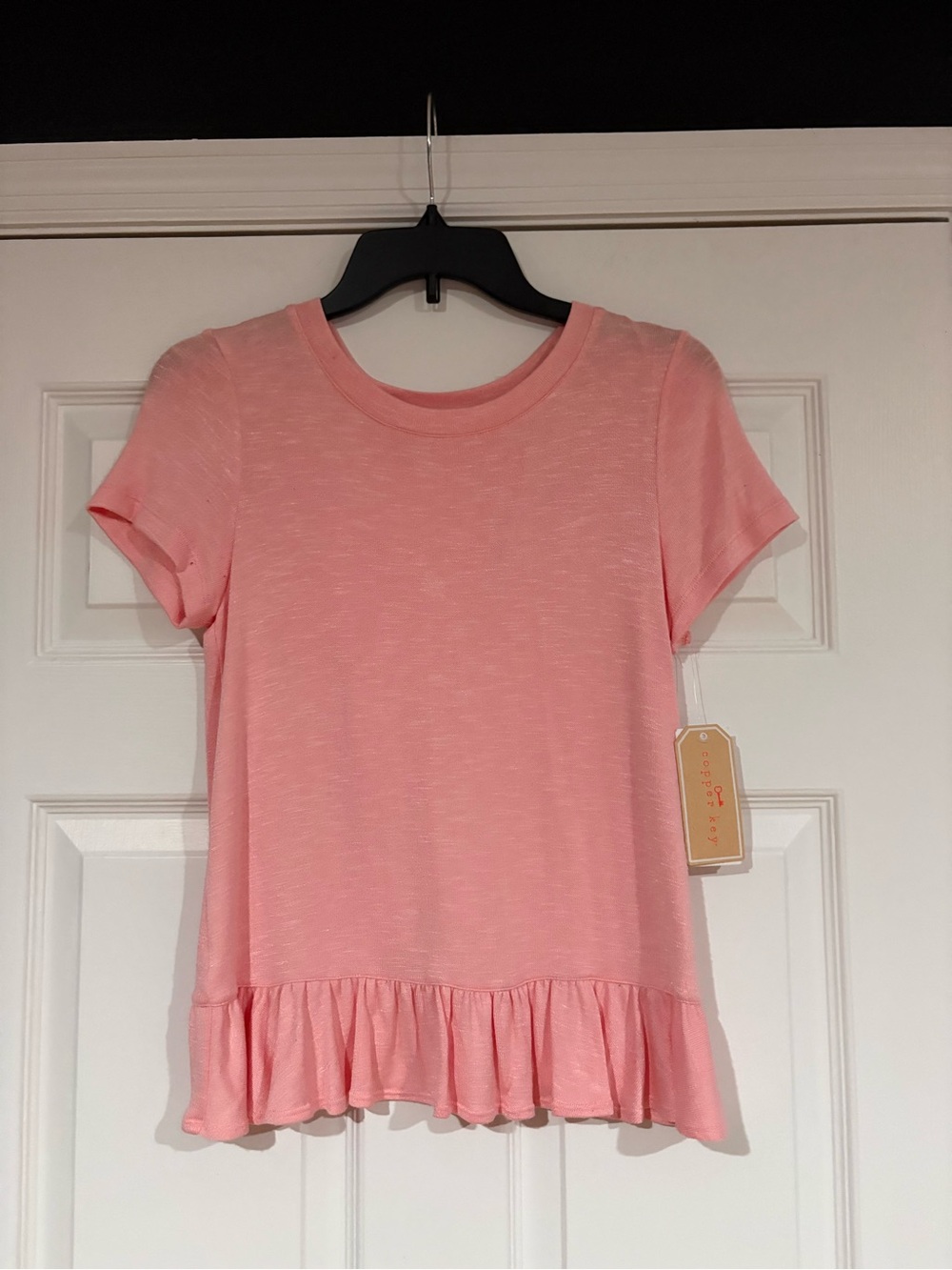 Copper Key Pink Scoop Neck Ruffle Back Tunic - Picture 2 of 5